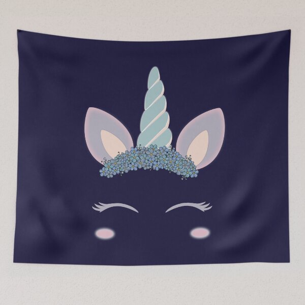 Item preview, Unicorn with Forget Me Not Flower Crown designed and sold by NhuElegance.