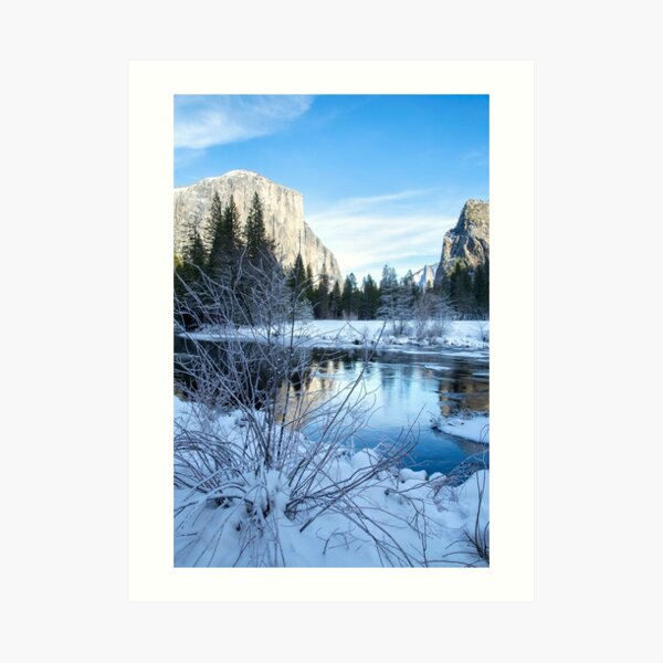 Winter landscape in Yosemite, California Art Print