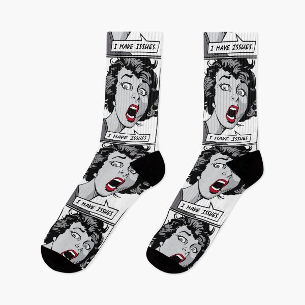 Item preview, I Have Issues Feminist Vintage Pop Art Girl Funny Quote designed and sold by GrandeDuc.