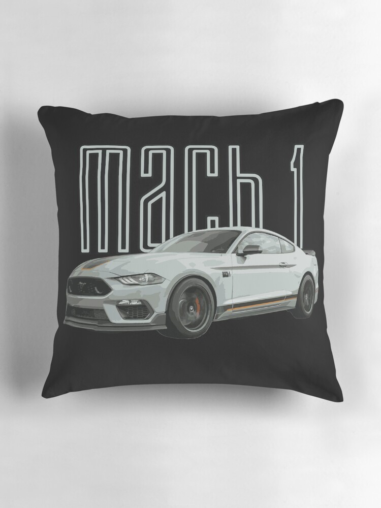 Thumbnail 3 of 4, Pillow, MACH 1 Mustang GT 5.0L V8 Performance Car Fighter Jet Gray designed and sold by cowtownCOWBOY.