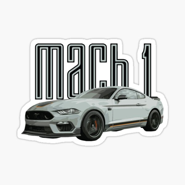 MACH 1 Mustang GT 5.0L V8 Performance Kampfjet Grau Sticker