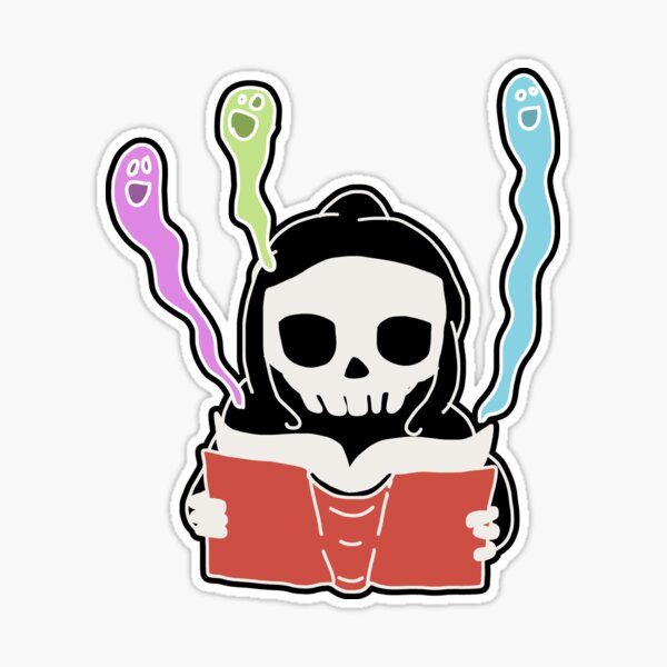 Read In Peace Grim Reaper Funny Dark Humor Book' Sticker