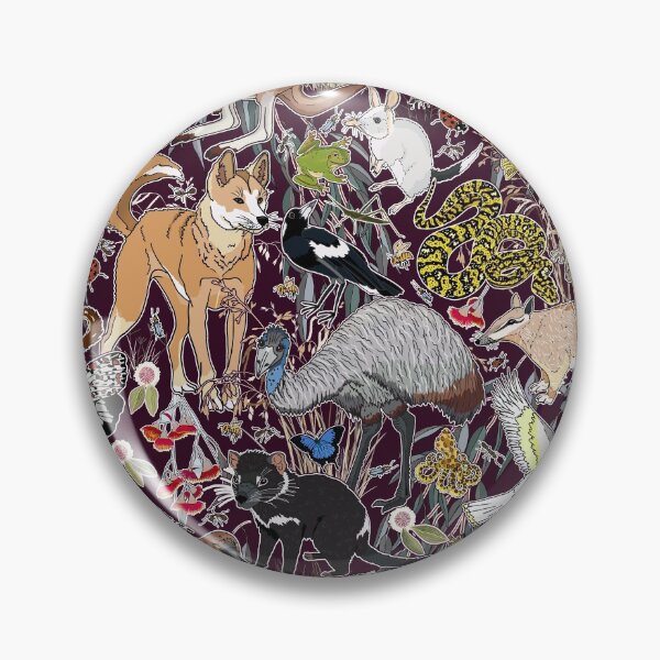 Item preview, Fauna Australiana - aubergine designed and sold by Claire Bowley.