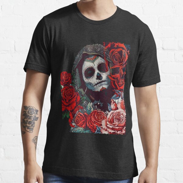 Men's Design By Humans Halloween Skull By Lvbart T-shirt - Black
