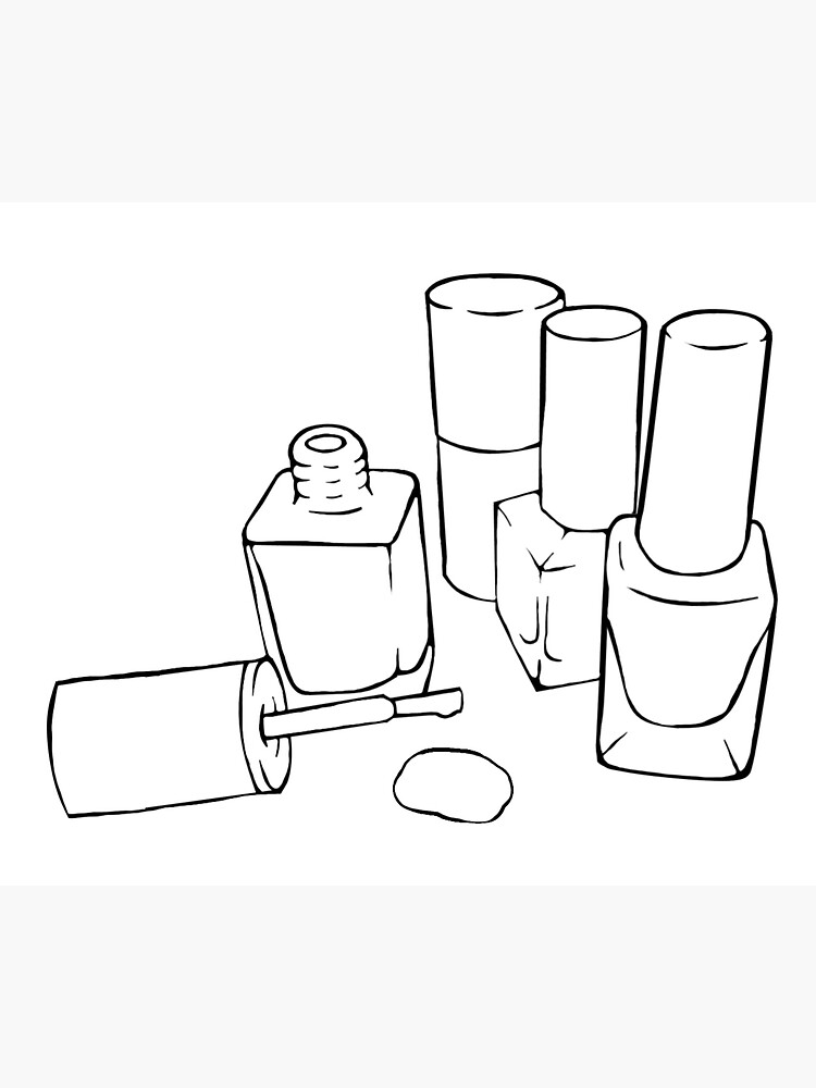 "Nail polish bottle outline drawing" Poster by Pennee Redbubble