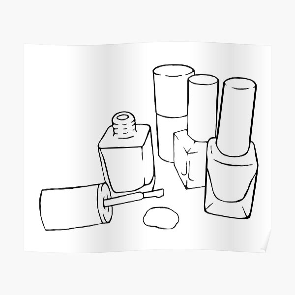 "Nail polish bottle outline drawing" Poster by Pennee Redbubble