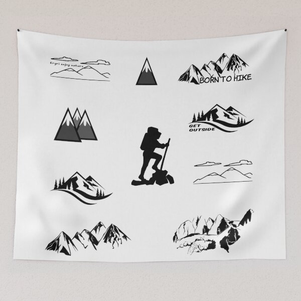 Item preview, Eryri enjoy nature Hiking Silhouettes designed and sold by underdogsgrit.