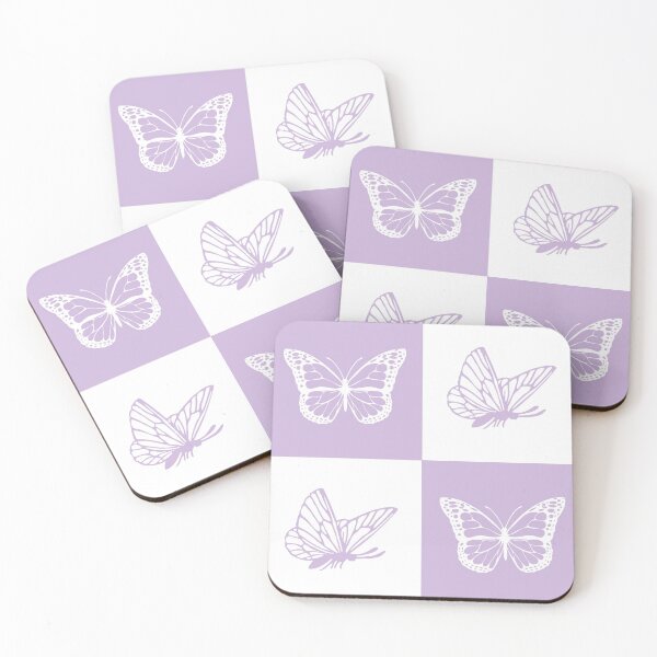 Item preview, Checkered Lavender and white butterflies pattern | Aesthetic Butterfly pattern designed and sold by Violet Treasures.