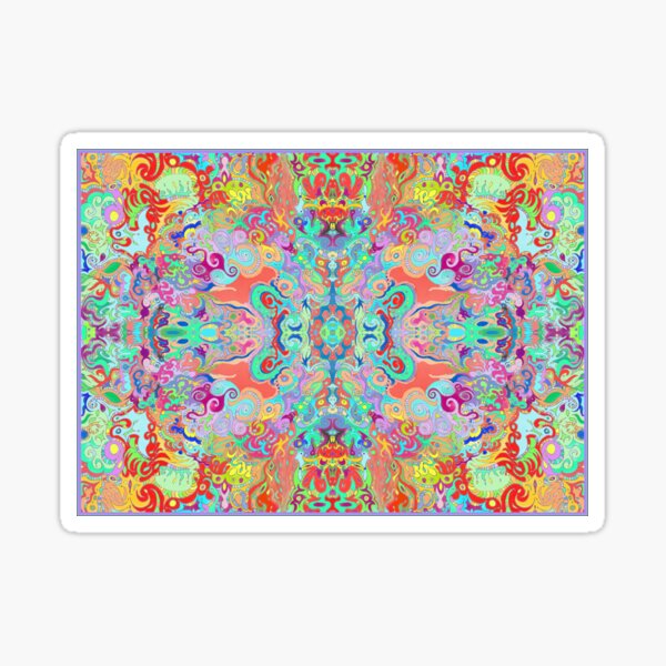 Compass Multi-colour Bold Organic Living Art Design Fractal (Framed) Sticker