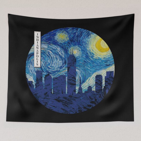 Item preview, Indianapolis Starry Night Van Gogh Circle designed and sold by DFerraz.