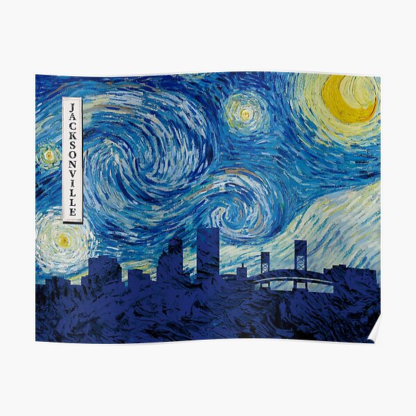 "Jacksonville Van Gogh Starry Night" Poster by danielfgf Redbubble