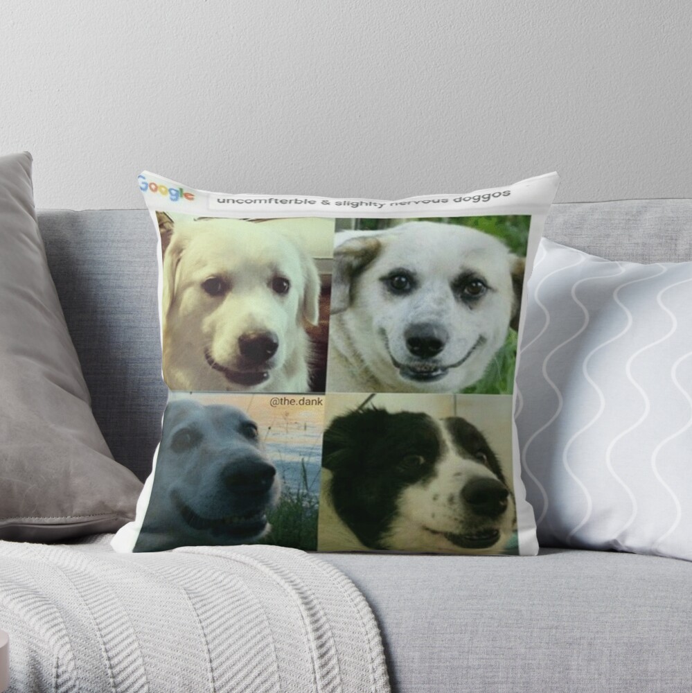 Uncomfterble & leicht nervöse Doggos Dekokissen