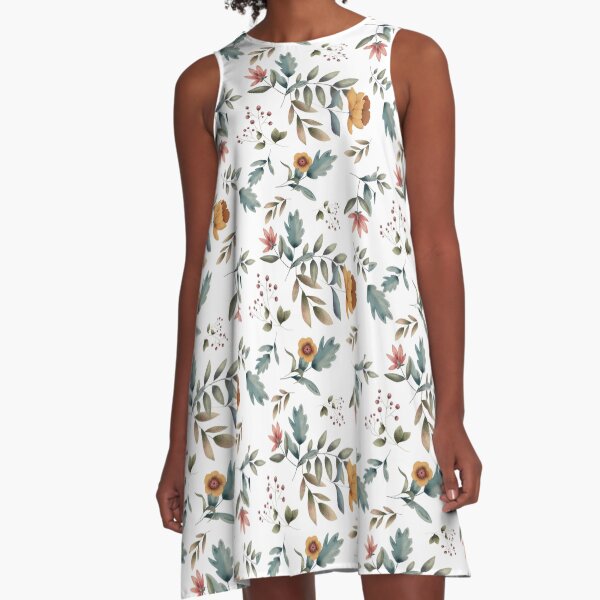 Water color Illustration Design Dress A-Line Dress