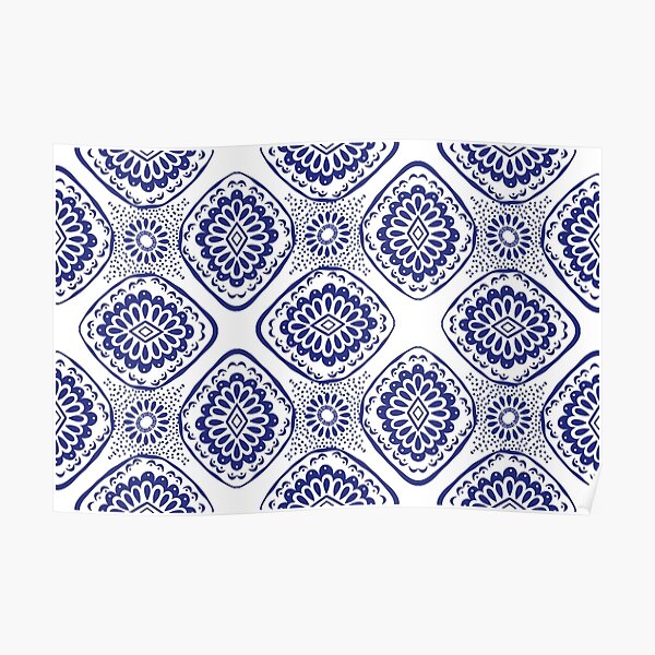 Seamless pattern ethnic, aztec, ikat. Poster