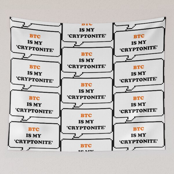 Item preview, Funny BTC is my Kryptonite word play (Cryptonite) Black, White and BTC Orange speech bubble - Classic edition designed and sold by Deegital18.