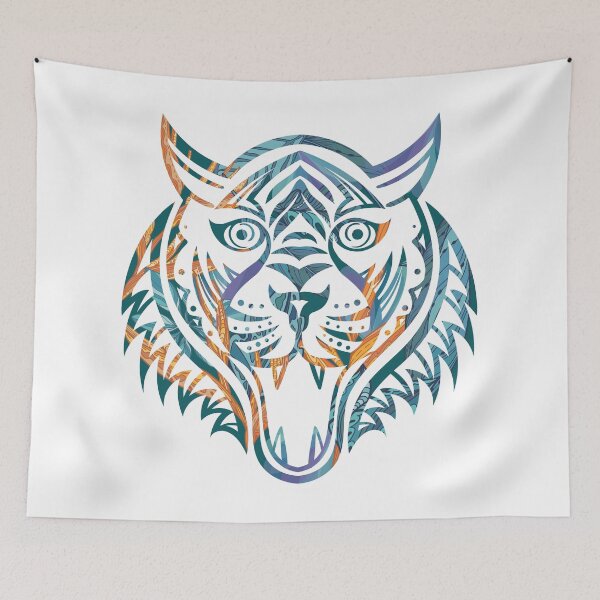Item preview, Tattoo style angry tiger designed and sold by kisikoida.
