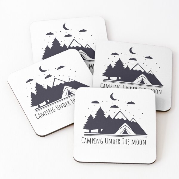 Item preview, Camping Under The Moon Basic T-Shirt, Nature Lover Gifts, Camping Lover's Gift, Camper's Gift, Spiritual T-Shirt, Funny Outdoor Gift designed and sold by CyntoyaTatum.