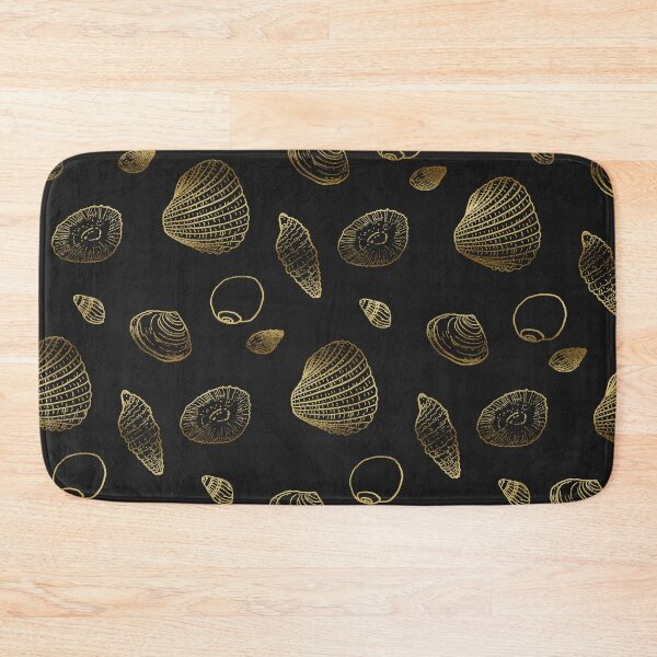 Item preview, Stylish Black Gold Seashells Pattern designed and sold by NdesignTrend.