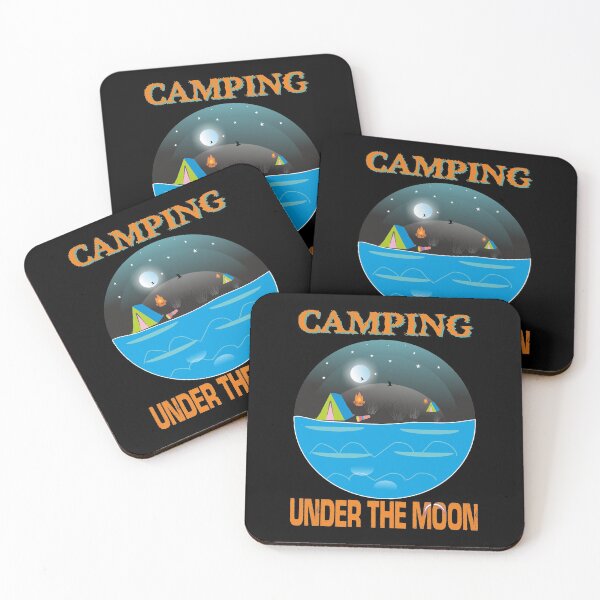 Item preview, Camping Under Moon Basic T-Shirt, Funny Nature Lover Gifts, Camping Lover's Gift, Camper's Gift, Spiritual T-Shirt, Outdoor Gift designed and sold by CyntoyaTatum.