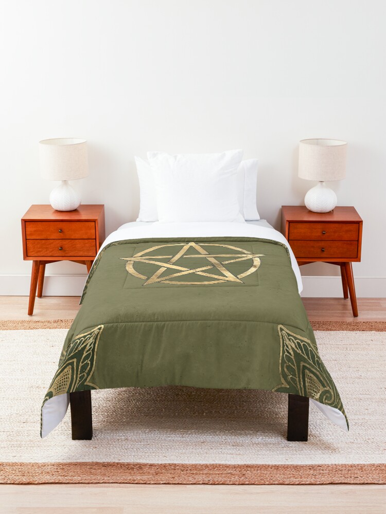 Alternate view of Yule pentagram grimoire Comforter