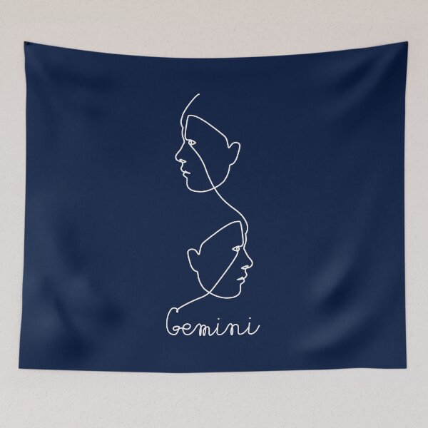 Item preview, Abstract Face Profile Line Art - Gemini Zodiac Sign designed and sold by Happy Puppy Print On Demand.