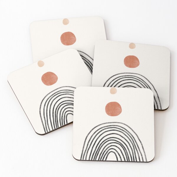 Item preview, Rainbow earth and moon minimal scandinavian art designed and sold by myrll.