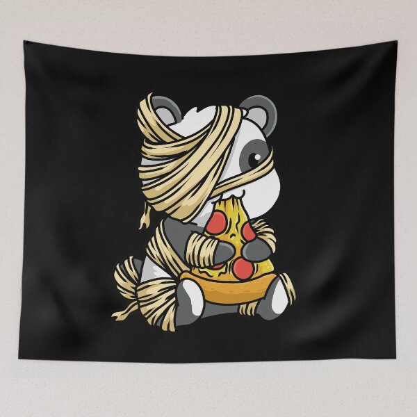 Item preview, Cute Spooky Halloween Mummy Panda with Pizza designed and sold by YourWayOfLife.