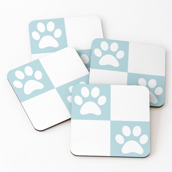 Item preview, Checkered pastel blue and white dog paw print pattern | Gifts for dog mom, dog dad, dog lover and dog owner  designed and sold by Violet Treasures.
