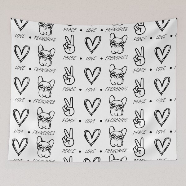 Item preview, Peace, Love and Frenchies designed and sold by FrenchiJunction.