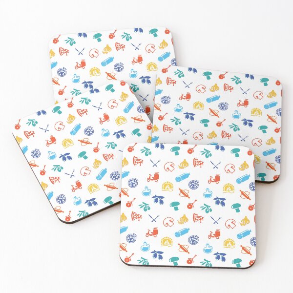 Item preview, Pizza Lover - Onion Mushroom Olive Oil Pattern on White designed and sold by Harlake.