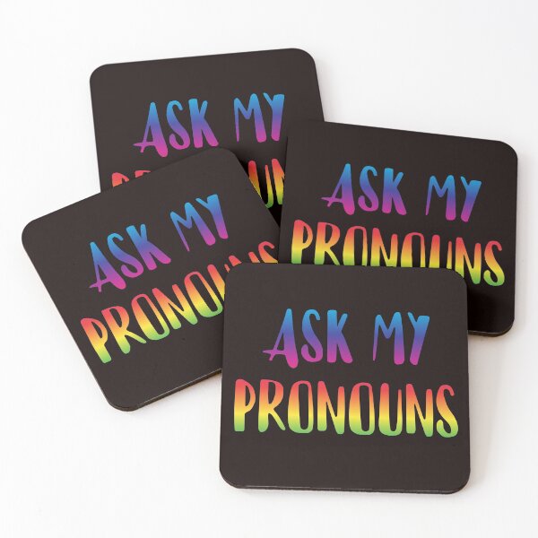 Item preview, Ask My Pronouns  designed and sold by RevolutionInPaint.