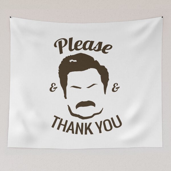 Aperçu de l'œuvre Ron Swanson – S'il vous plaît et merci créée et vendue par ParksRecFunny.
