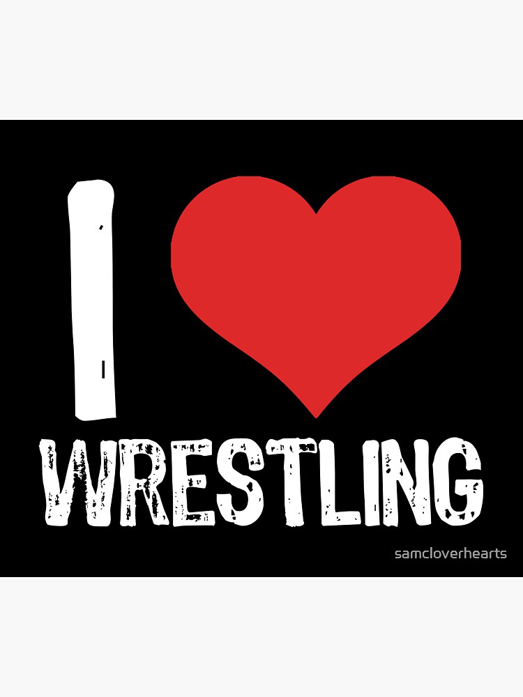 I Love Wrestling Sticker For Sale By Samcloverhearts Redbubble 