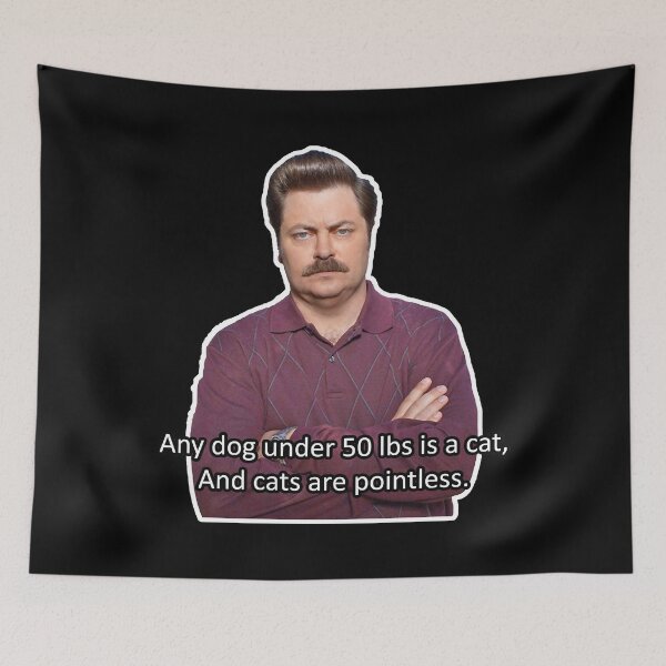 Item preview, Ron Swanson Hates Cats designed and sold by ParksRecFunny.