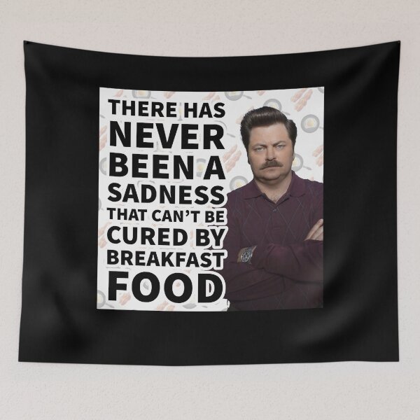 Item preview, Ron Swanson Parks and Recreation Breakfast Quote designed and sold by ParksRecFunny.