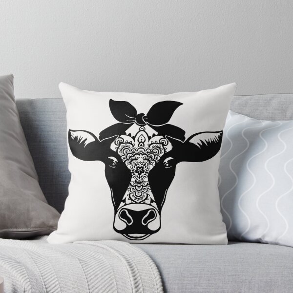Item preview, Cow Mandala zentangle art designed and sold by WaveOcean123.