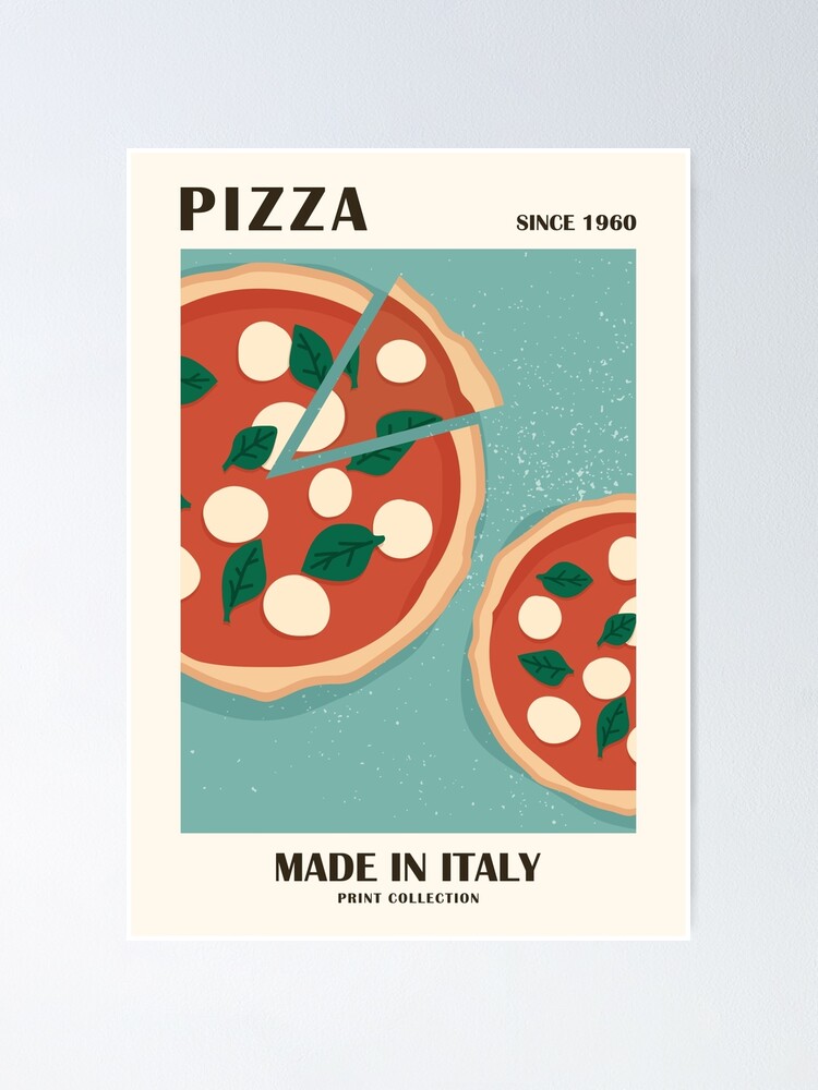 Poster for Sale avec l'œuvre « Impression d'art de pizza, affiche