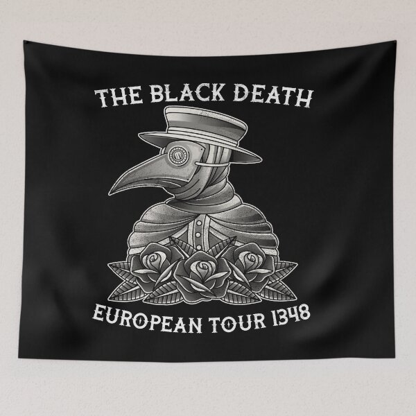 Item preview, Black Death, European Tour 1348, Plague Doctor, Vintage Tattoo Style Design designed and sold by Proverbial Wisdom Design.