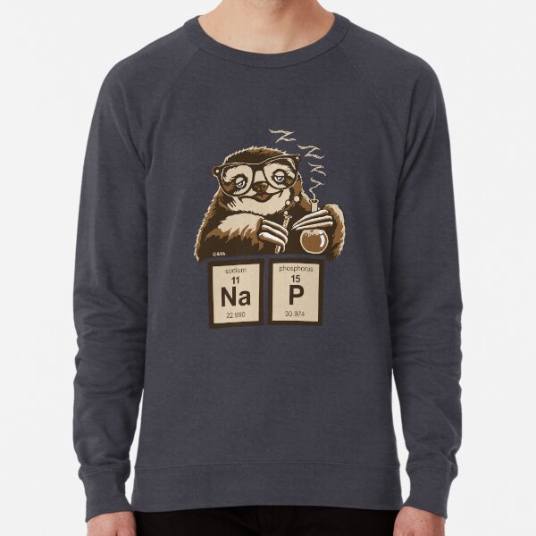 Chemistry sloth discovered nap Lightweight Sweatshirt