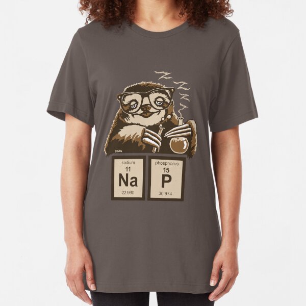 Chemistry sloth discovered nap Slim Fit T-Shirt