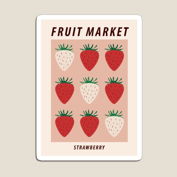 Item preview, Fruit market print, Strawberry print, Posters aesthetic, Fruit art, Food art, Exhibition poster, Cottagecore designed and sold by KristinityArt.