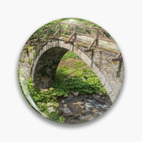 Item preview, Summer Mountain Vibe - Old Stone Bridge and Blooming Elderberries designed and sold by Georgia Mizuleva.