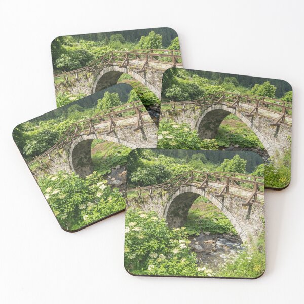 Item preview, Summer Mountain Vibe - Old Stone Bridge and Blooming Elderberries designed and sold by Georgia Mizuleva.