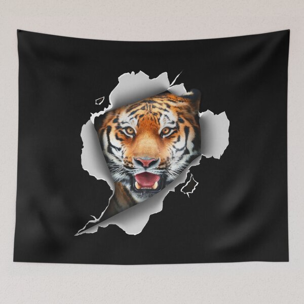 Item preview, Tiger side torn hole designed and sold by WaveOcean123.
