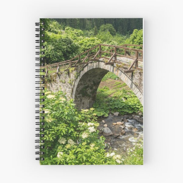 Item preview, Summer Mountain Vibe - Old Stone Bridge and Blooming Elderberries designed and sold by Georgia Mizuleva.
