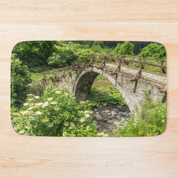 Item preview, Summer Mountain Vibe - Old Stone Bridge and Blooming Elderberries designed and sold by Georgia Mizuleva.