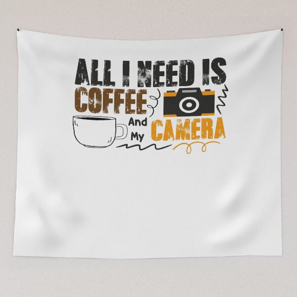 Item preview, All I Need is Coffee and My Camera funny design gift for photographers who love coffee designed and sold by PODI-Art.