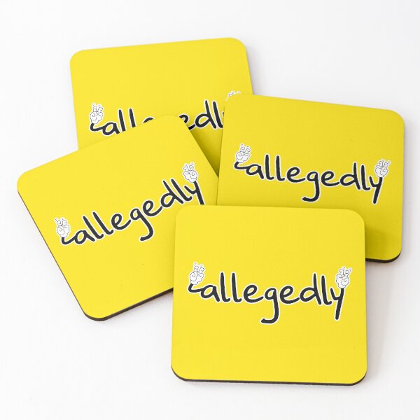 Item preview, Allegedly & cartoon hands air quotes designed and sold by Happy Puppy Print On Demand.