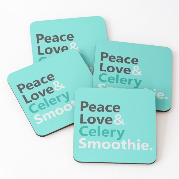 Item preview, Peace Love & Celery Smoothie Text Base Design White base Colour designed and sold by Babadollcraft.