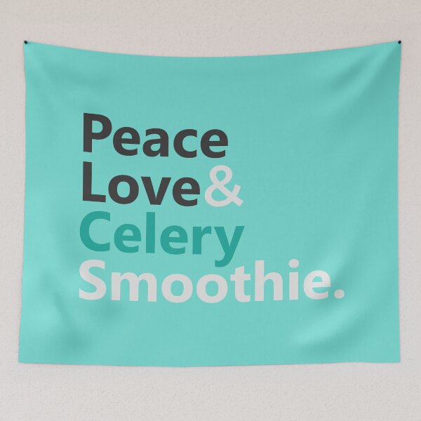 Item preview, Peace Love & Celery Smoothie Text Base Design White base Colour designed and sold by Babadollcraft.